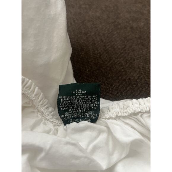 Vtg Ralph Lauren BRITTANY Lace Embroidered KING Flat Sheet & Fitted Sheet - Picture 8 of 11